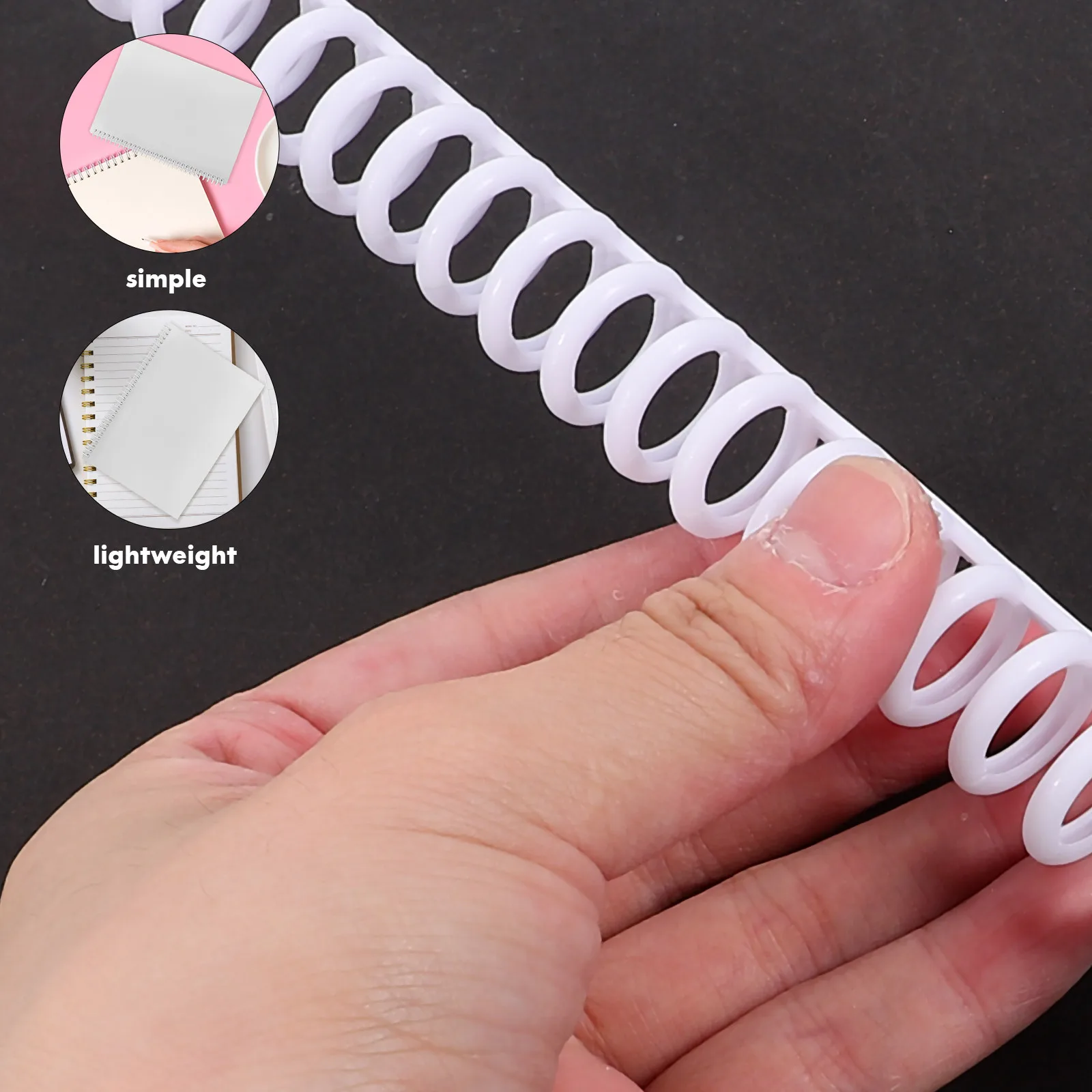10Pcs Loose Leaf Binder Rings Plastic Binding Coils for Notebook Scrapbook DIY Book Coil Replacement Accessories