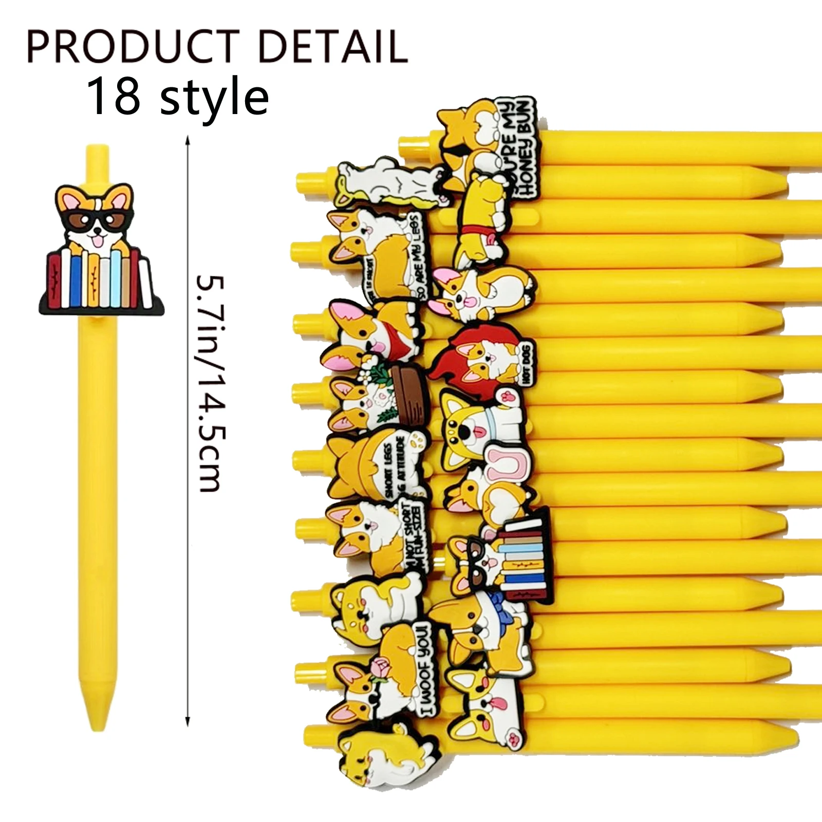 6/12/18 Pcs Cute Corgi Dog Ballpoint Pens Smooth Ink Output Practical Gift For Dog Lovers School Offices Family Party Surprise