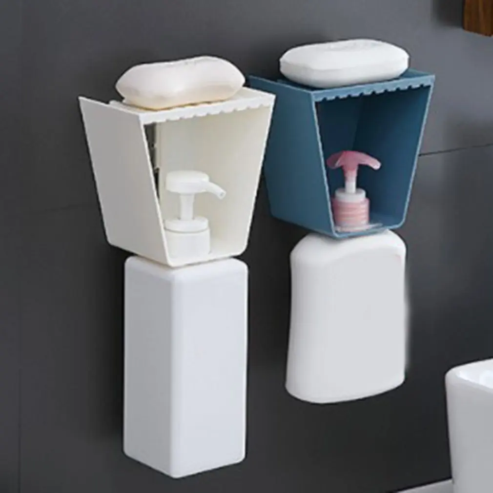Organizador de baño montado en la pared, estante para botella de champú, Gel de ducha, soporte para jabón líquido, estantes autoadhesivos, colgador