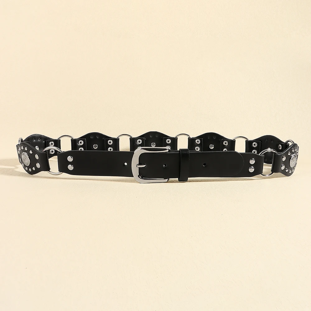 Spice Girl sabuk slim-fit Retro, sabuk jins tren kepribadian sabuk lebar sambungan gaya milenial, sabuk jins