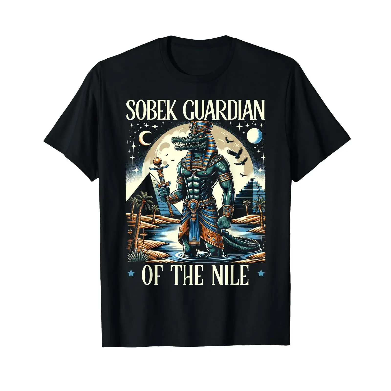 Sobek Egyptian Mythology Diety Nile Crocodile Ancient Egypt T Shirt vintage Washed graphic Stylish Unisex Top For Everyday Wear