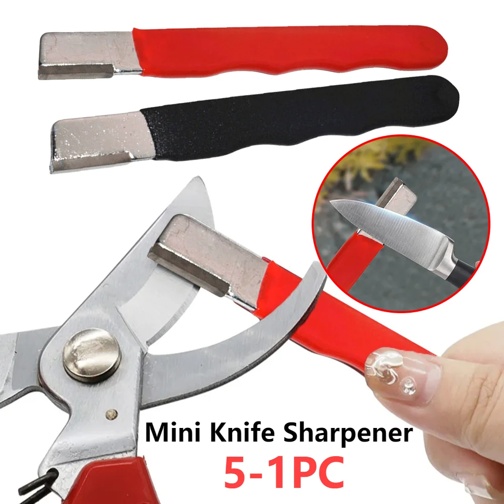 5-1PC Mini Portable Knife Sharpener with Lid Scissors Axes Pruners Hatchets Sharpener Handheld Garden Shear Scissors Sharpener