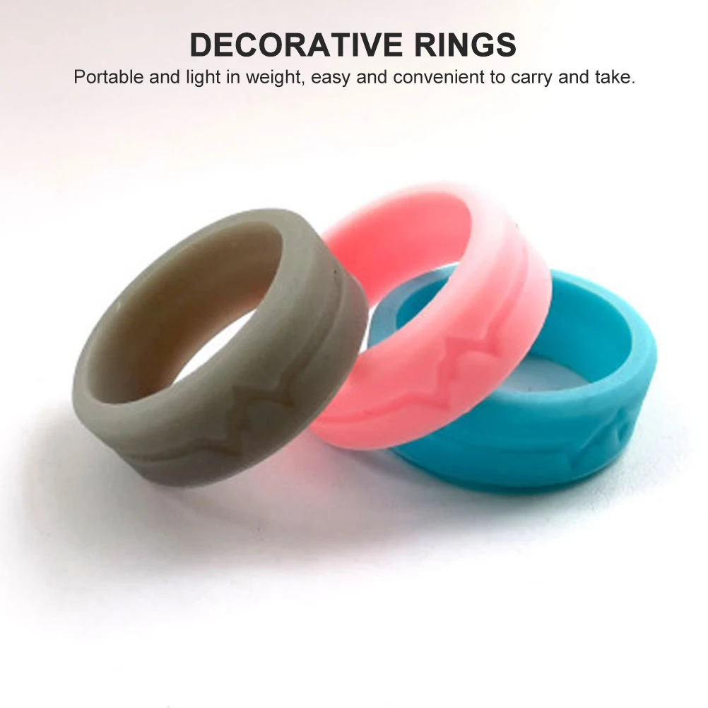 

6 Pcs Glow in The Night Light Silicone Decorative Rings for Kids Party Halloween Toys Finger Play cosmetics