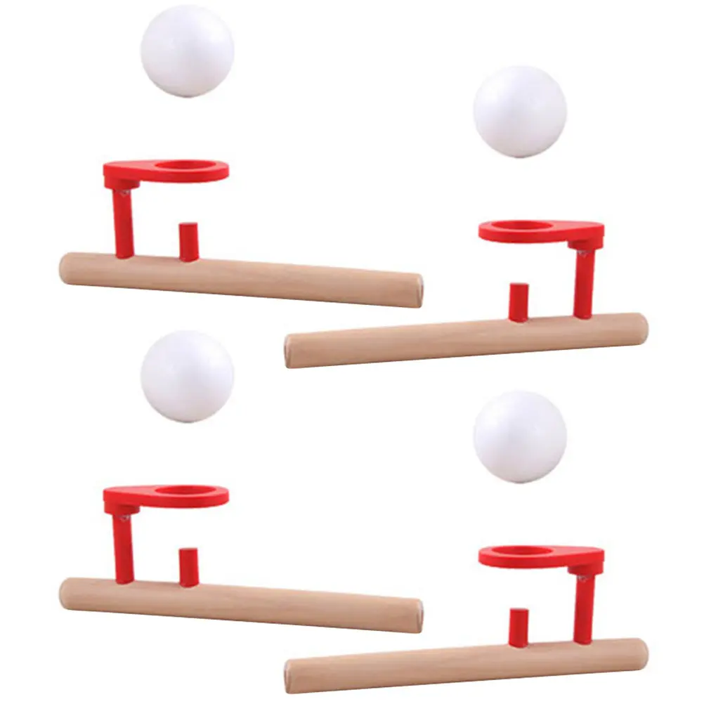 

4Sets Wooden Floating Balls Blowing Plaything Balance Exercise Control Vital Capacity Birthday Party Favor Floating Ball Toys