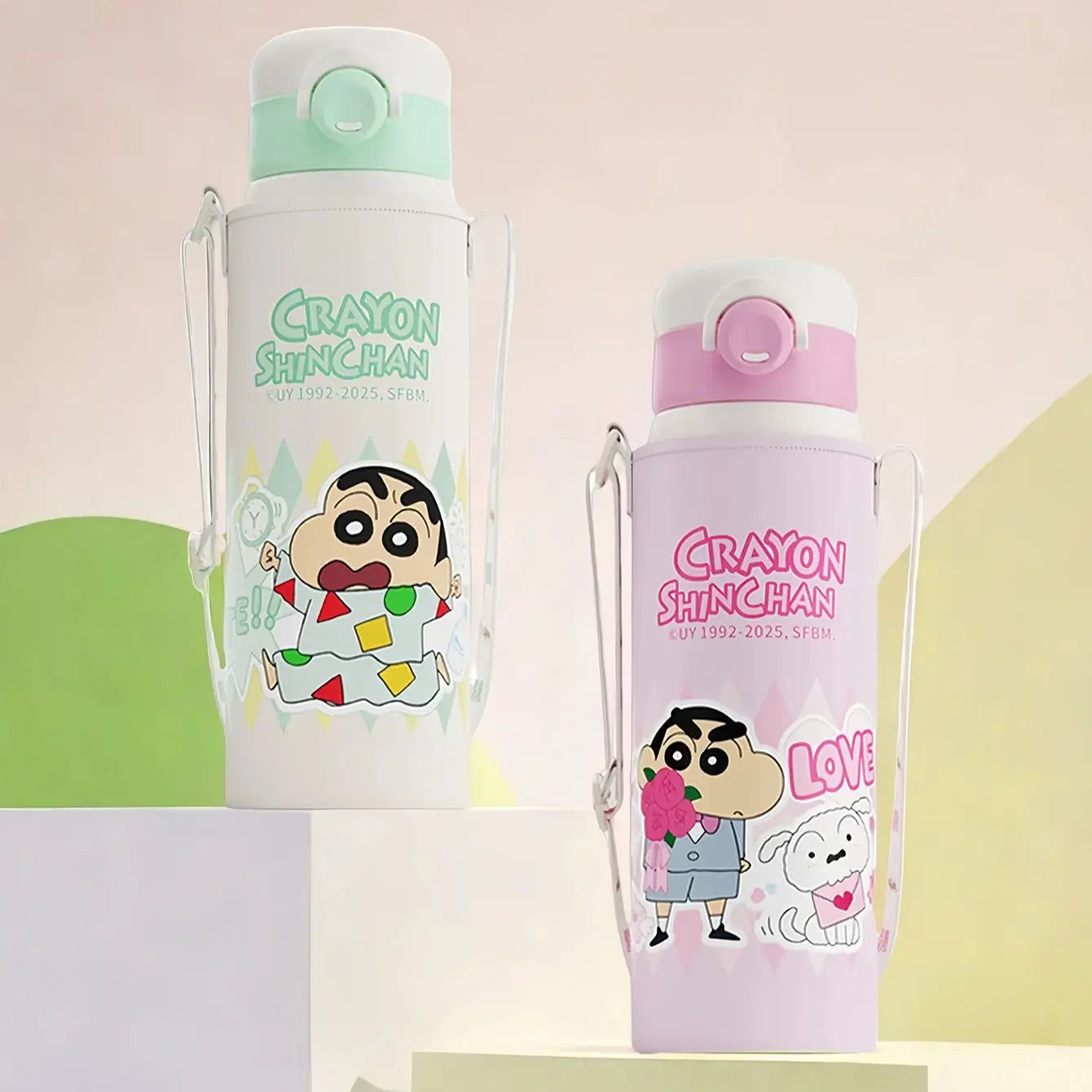 

Изолированная соломенная чашка Crayon Shin-Chan, детская изолированная бутылка из нержавеющей стали 316L и холодная вода, специальная чашка для воды для детей, выход в школу, высококачественная новая модель