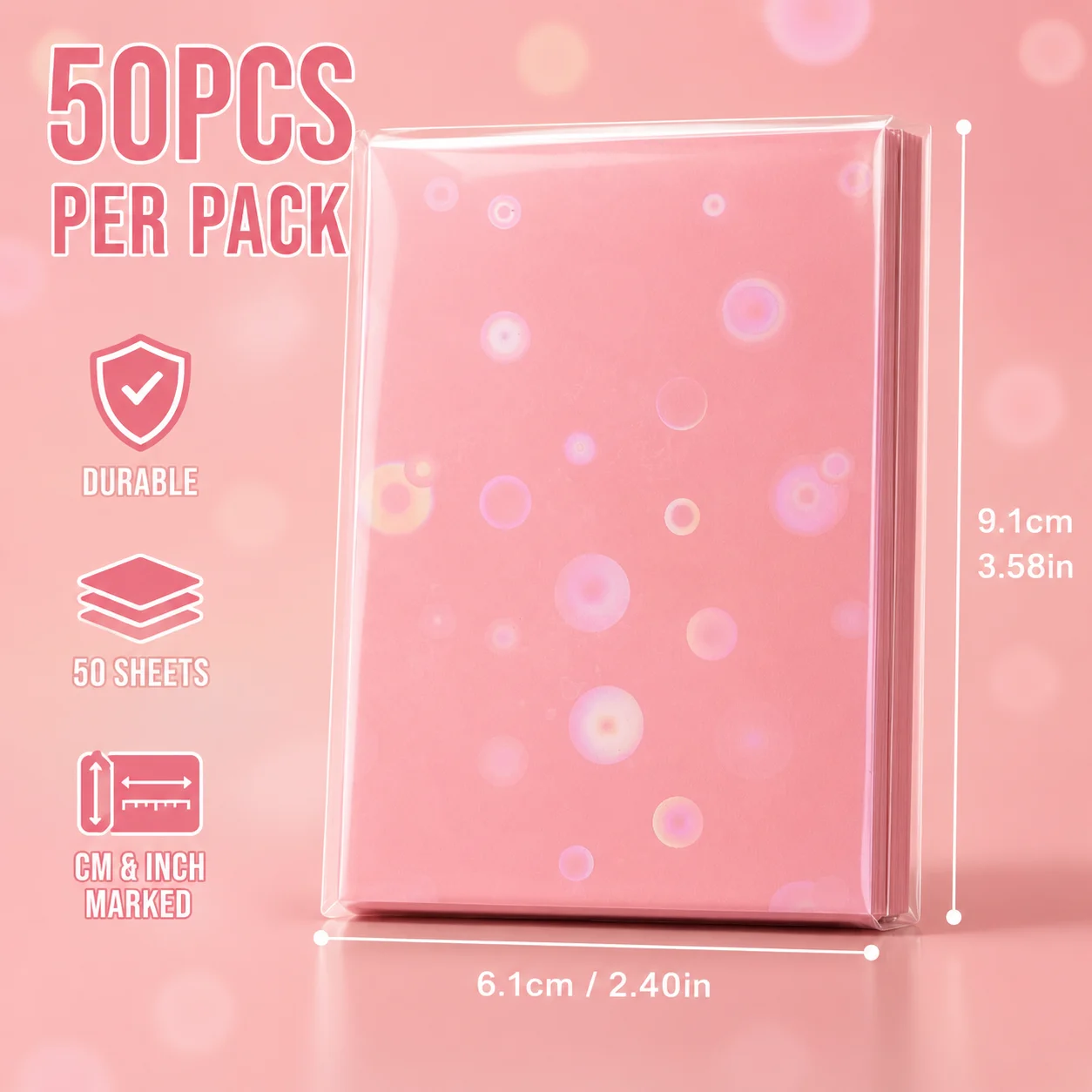 Sharkbang 50 Stück/Lot Holo-Kartenhüllen, 61 x 91 mm, 20C Macaron-Farbe, Kpop-Halter für Postkarten, Filme, Spielkarten, Fotokartenschutz