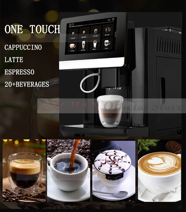 LXCHAN S9 One Touch Automatic Coffee Maker 19Bar ULKA Pump Make 20+ Beverages Fancy Coffee Machine Latte Espresso Restreto