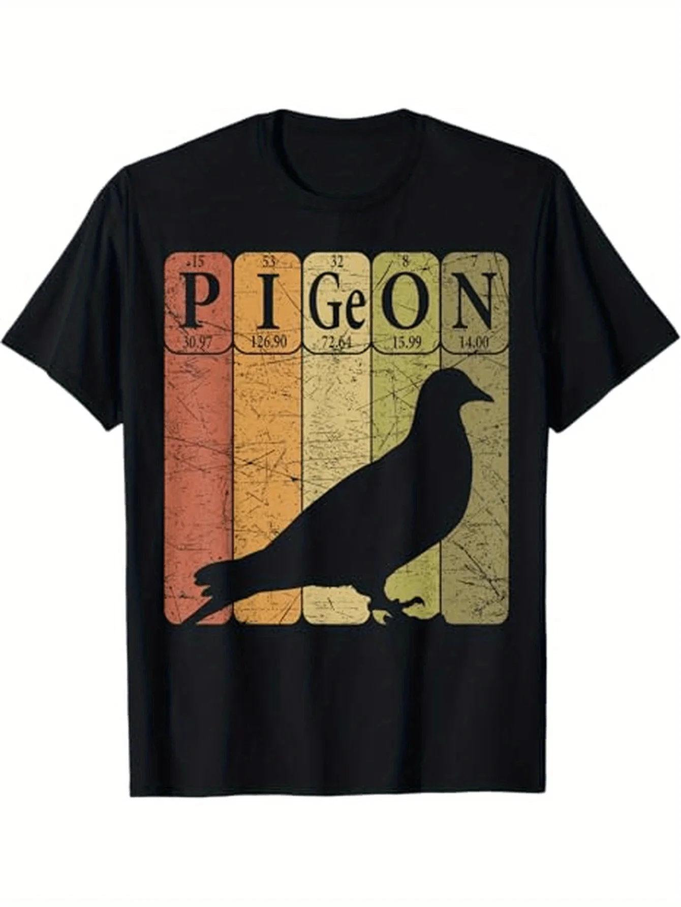 

Pigeon Periodic Table Elements Birdwatching Ornithology T-Shirt 100% Cotton O-Neck Short Sleeve Summer Casual Mens T-shirt