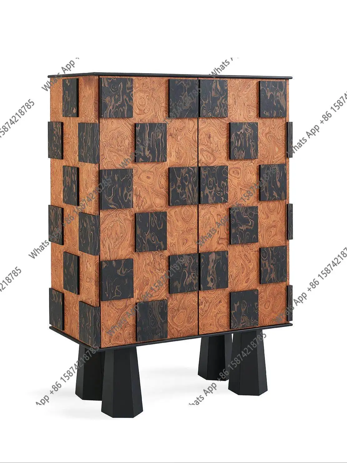 French medieval style designer creative solid wood sideboard home vintage art entryway cabinet decoration