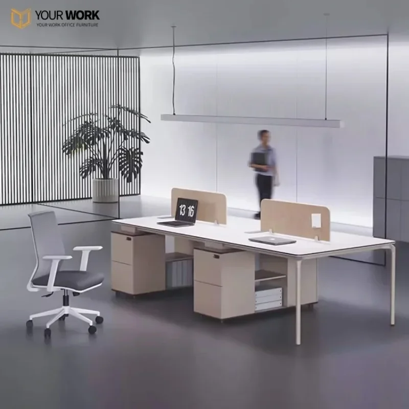 High Cost-Effective Modular E1 wooden work office Workstation Convertible and Extendable Modern Office Workstation office staff