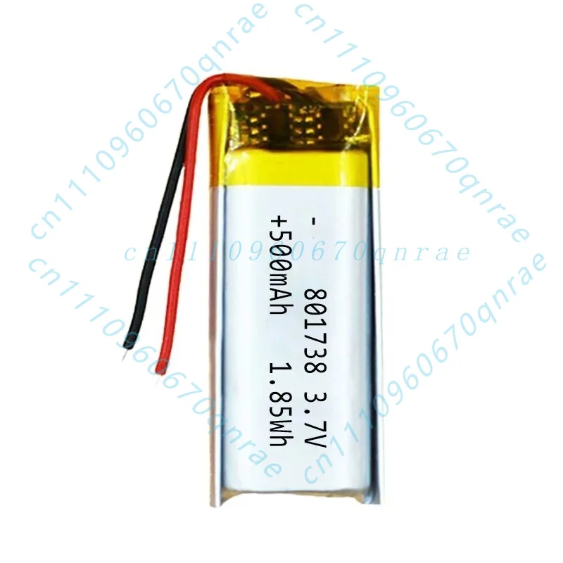 3.7V polymer lithium battery finished charging 801738 polymer 500mAh