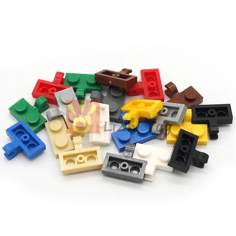 50pcs MOC Plate Modified 1x2 with Clip on Side Compatible 65458 11476 Self-Locking Bricks Building Blocks Bricks Toy Accessories