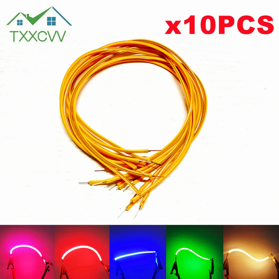 10PCS 3V COB LED Flexible Filament 38mm 60mm 95mm 80mm 130mm Retro Edison Bulb Lamp Parts LED Diode Lighting Strip Decoration