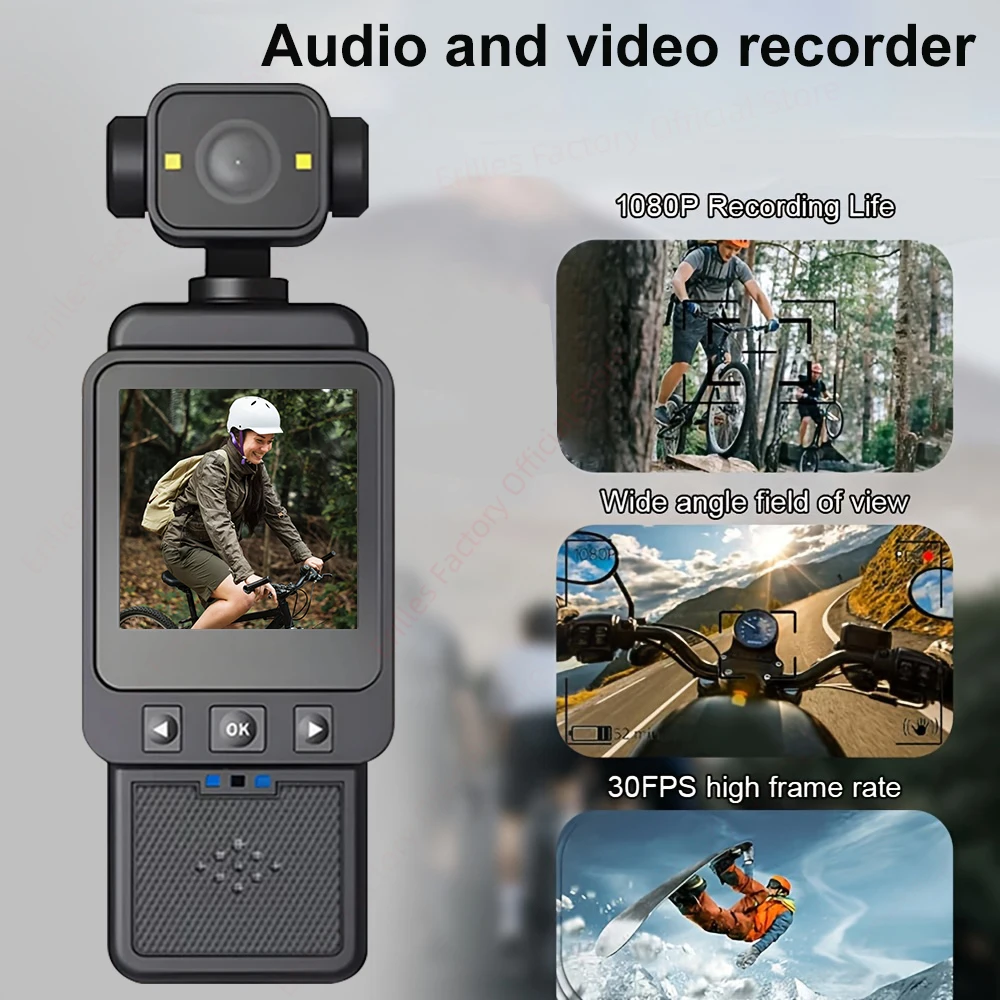 كاميرا الحركة 1080P HD واي فاي شاشة 1.54 بوصة كاميرا الحركة الرياضية 360 °   عدسة قابلة للدوران لمسجل فيديو لخوذة السفر وسائق الدراجة