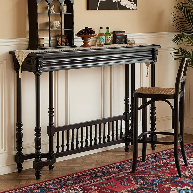 HYS American retro entrance table French carved bar table medieval long corridor against the wall
