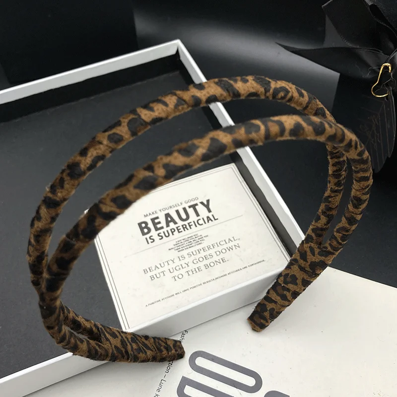 Französische Haarspange mit Leopardenmuster, Neuer Damen-Stil, Einfaches Schmales Haarband, Haarband zum Waschen der Haare