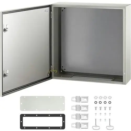 NEMA 4X Steel Enclosure 24x24x8 IP66 Waterproof Electrical Box for Outdoor/Indoor Use with Mounting