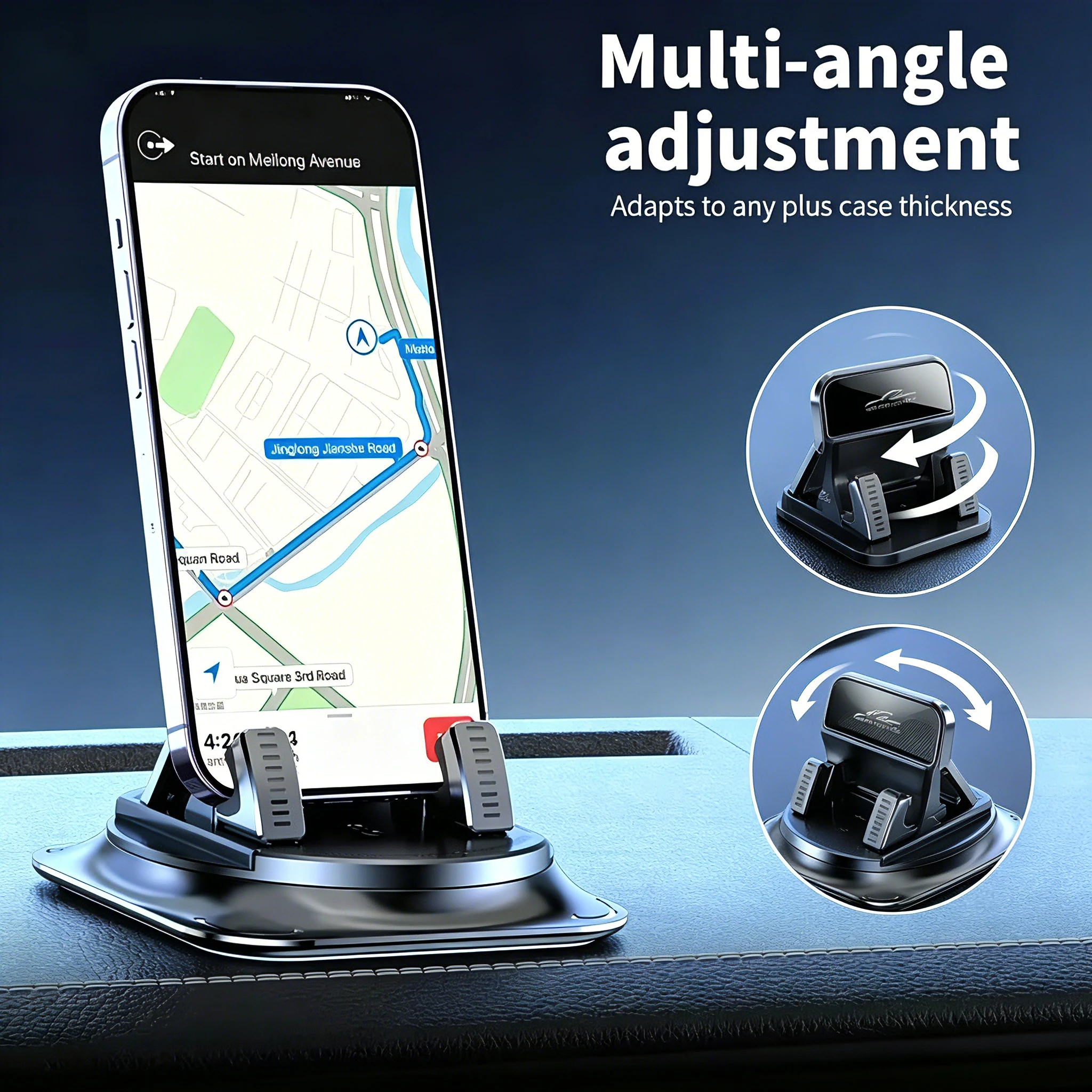 Universal Car Phone Mount Anti-Slip Pad Dashboard Navigation Holder Support Bracket 360 Degree Rotation Stand Car Accessories