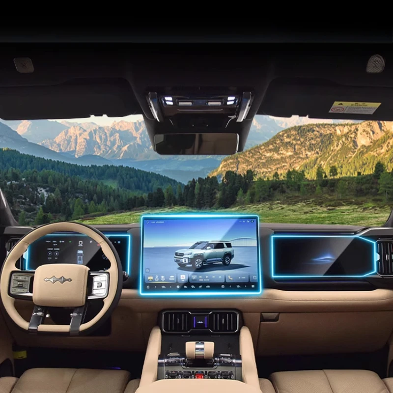 Para BYD Equation Leopard 8 película templada automática Control Central instrumento de navegación Protector de pantalla copiloto suministros interiores