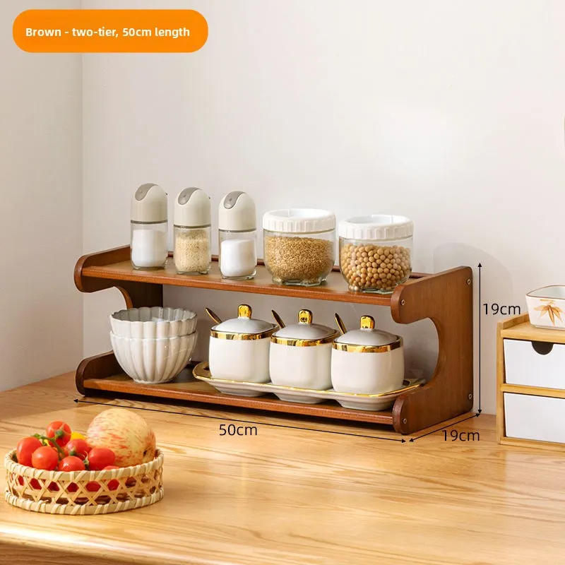 Kitchen Rack Household Countertop Multifunctional Seasoning Storage Rack Countertop Multi-layer Vertical Dust Storage Rack