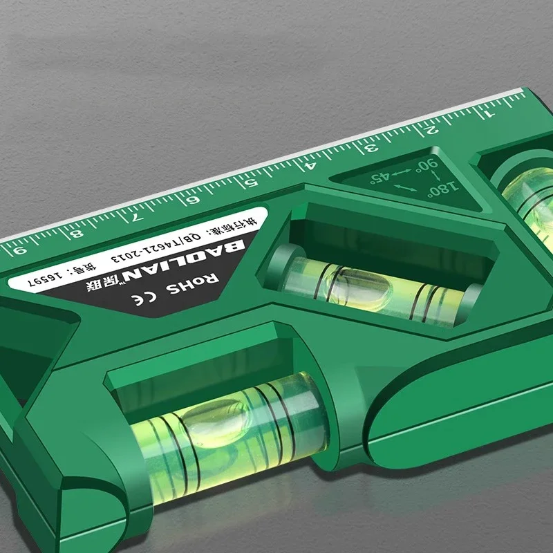 Бытовая портативная магнитная линейка уровня, мини-высокоточный уровень, вертикальный измерительный прибор 45 градусов, точное измерение 3 в 1,