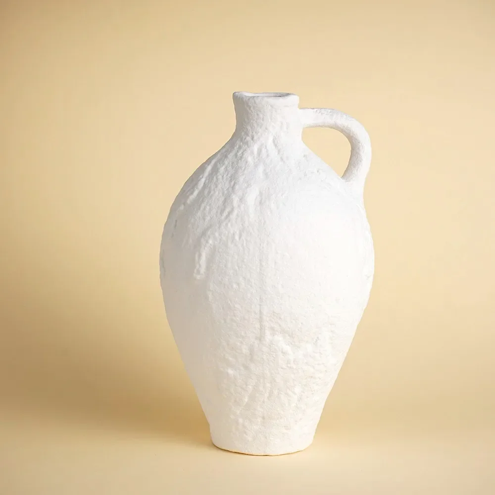 CAPIRON Scandinavian Ceramic Vase for Pampas Grass White Nordic Design Floral Arrangement Modern Interior Living Room Decoration