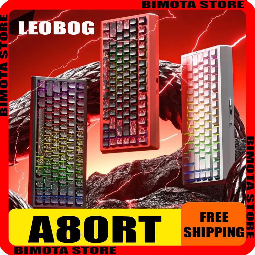 

LEOBOG A80RT Magnetic Switch Keyboard 8K Low Latency HIFI Key Sound Full Key Hot Plug RGB Customized Gaming Keyboard Gamer Gifts