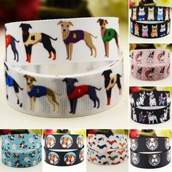 22mm 25mm 38mm 75mm Dog Cartoon printed Grosgrain Ribbon party decoration 10 Yards satin ribbons