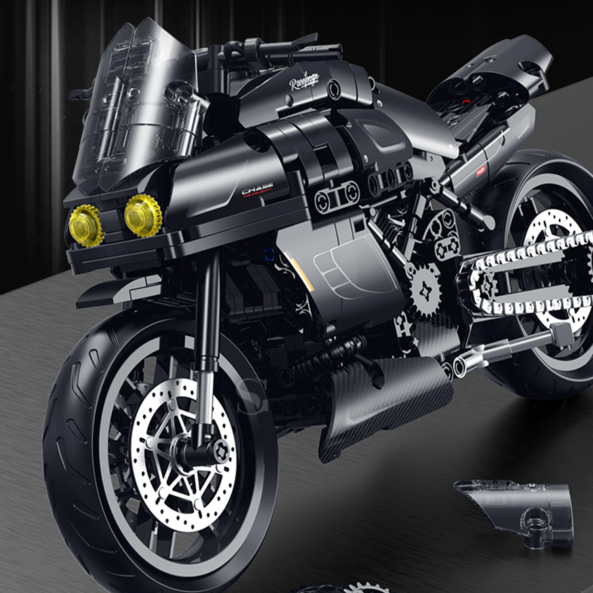 540 قطعة كبيرة الشيطان دراجة نارية بنة 1:8 سرعة التقنية سباق الرياضة دراجة نارية الطوب لعب للأطفال الكبار هدايا عيد ميلاد #1