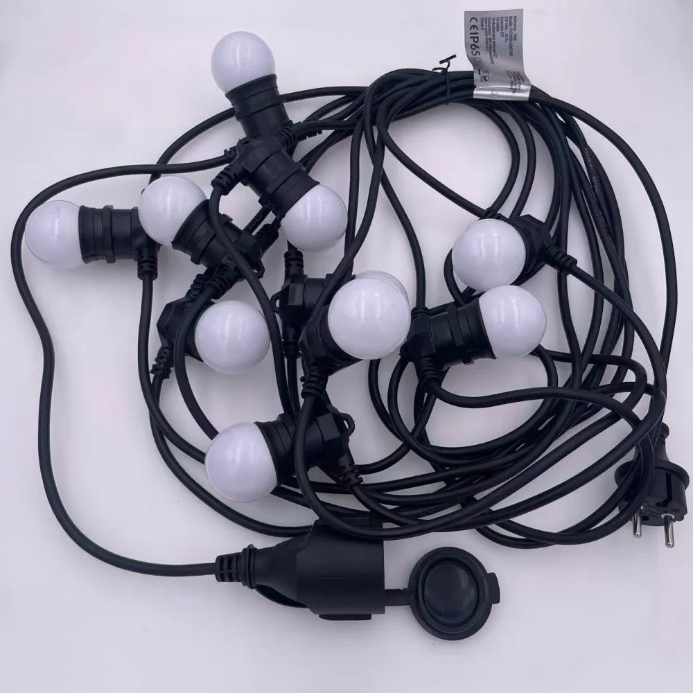 Outdoor LED String Lights IP65 Commercial Grade Festoon Lights with E27 Replaceable Socket for Patio Holiday Party And Outdoor L