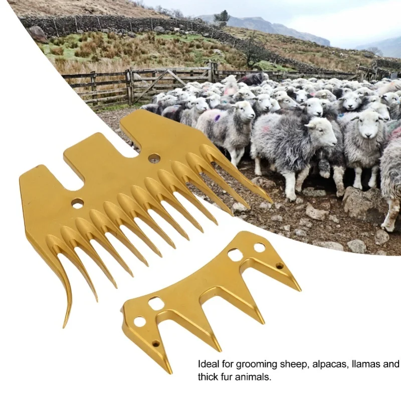 Electric Sheep Shear Blade High Carbon Steel Gold 13 Curve Tooth Animal Comb Clipper Blade Replacement