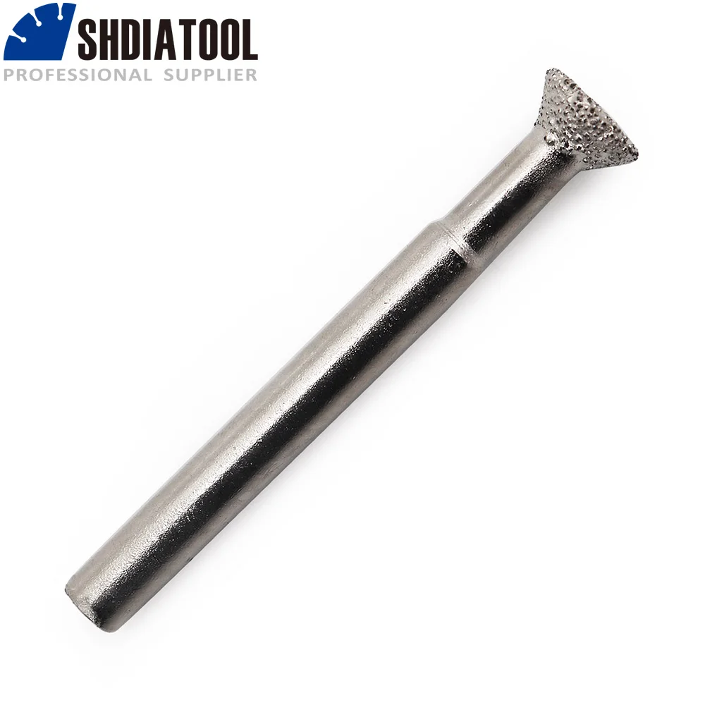 SHDIATOOL Shank 6mm 5Pcs Vacuum Brazed Diamond Grinding Heads #7 Bits Burs Sets