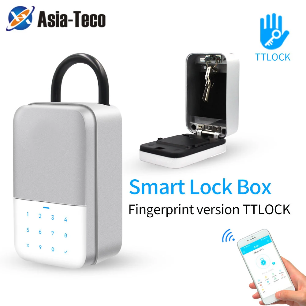 caixa de chave segura a prova dagua com armazenamento de senha inteligente desbloquear cadeado ttlock app bluetooth para wi fi design requintado 01