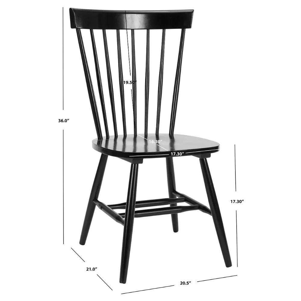 2024 New Country Farmhouse Wood Black Spindle Side Chair (Set of 2)