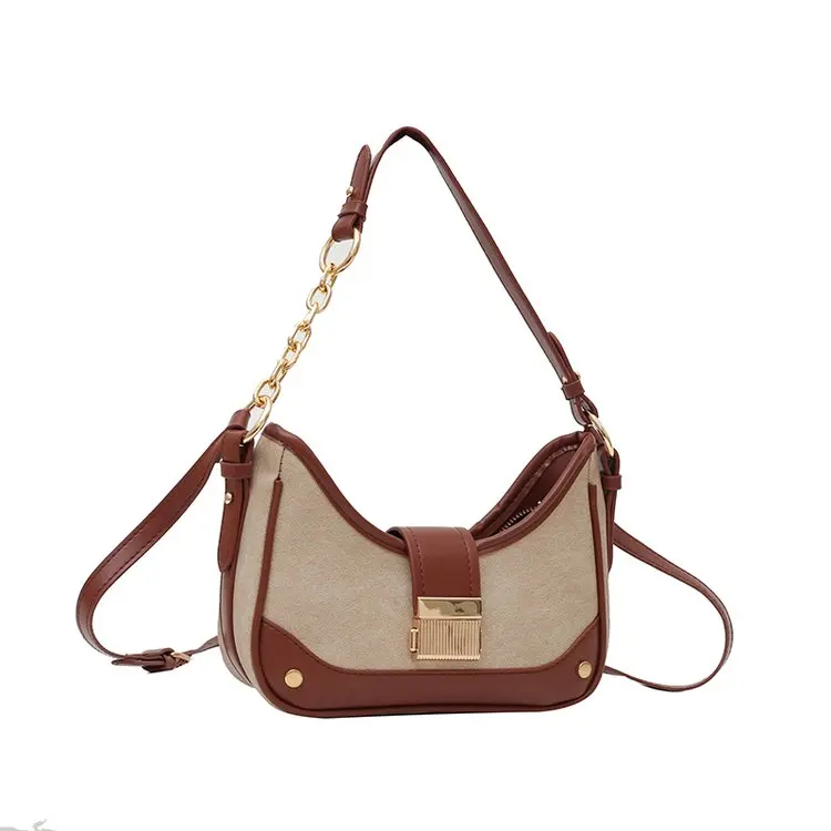 

2026 New Niche Denim Contrast Underarm Bag, Retro Trendy Shoulder & Crossbody Bag, Women's Commuter Small Square Handbag