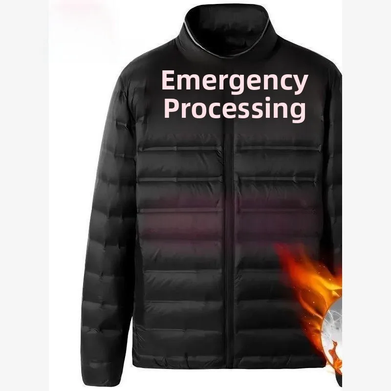 Cappotto leggero in cotone Jaet da uomo di mezza età e ly Dad Thiened di grandi dimensioni bianco con colletto alla coreana