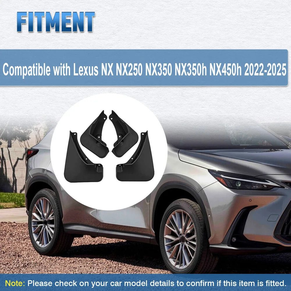 4pcs For Lexus NX NX250 NX350 NX350h NX450h 2022 2023 2024 2025 Car Mud Flaps Fender Splash Guards Mudguards Auto Accessories