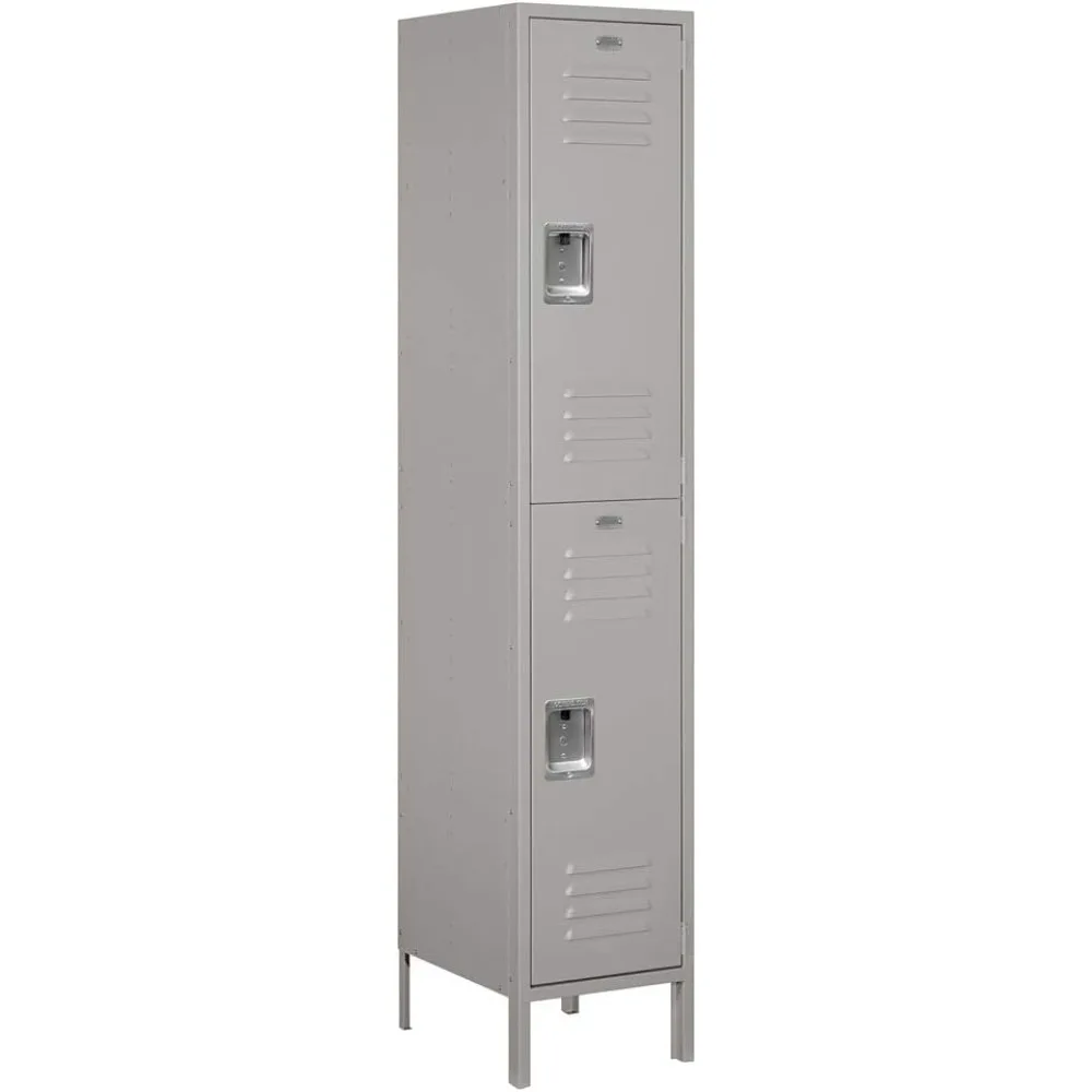 

18-52168GY-A 18" Double Tier Standard, 1 Wide x 6 Feet High x 18 Inches Deep, Assembled Metal Locker, Gray