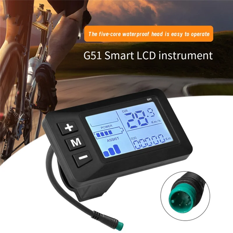 XFDZ-Bike 5-Pin LCD Speedometer Waterproof Display Multi Voltage 24V/36V/48V For Electric Scooter Accelerator view 5