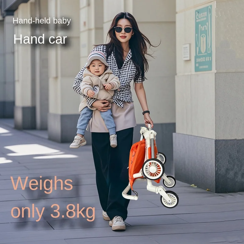 Детская карманная машинка, только детская коляска, 3,8 кг, легкая коляска, встроенные пружинные амортизирующие колеса, автомобильный зонтик