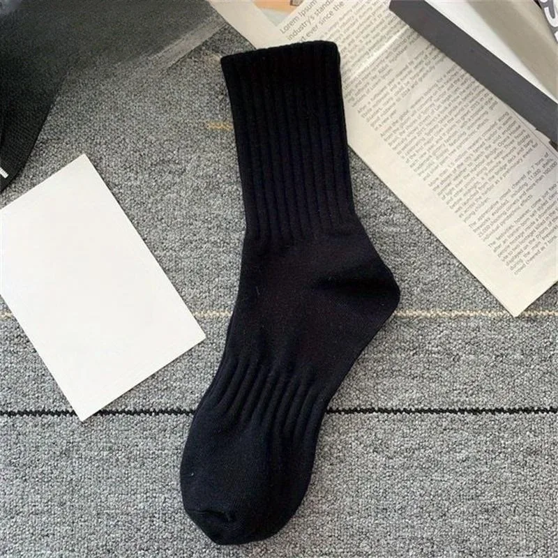 5 Pairs Men\'s High Rubber Band Waist Couple Mid Tube Sports Solid Socks Spring/Summer Basketball Socks Four Seasons