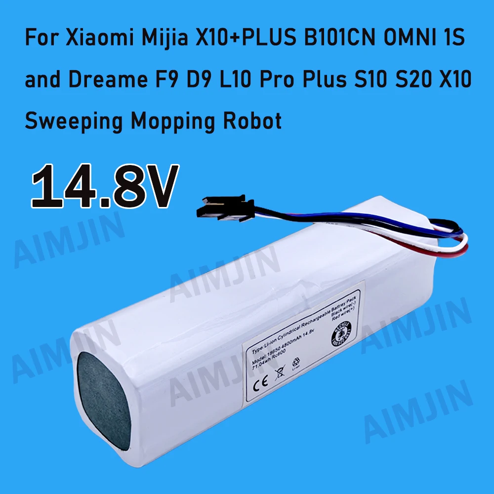 S10 S20 X10 Robot Vacuum Cleaner 4S2P 14.8V 6.8Ah Battery for Xiaomi Mijia X10+PLUS B101CN OMNI 1S & Dreame F9 D9 L10 Pro Plus