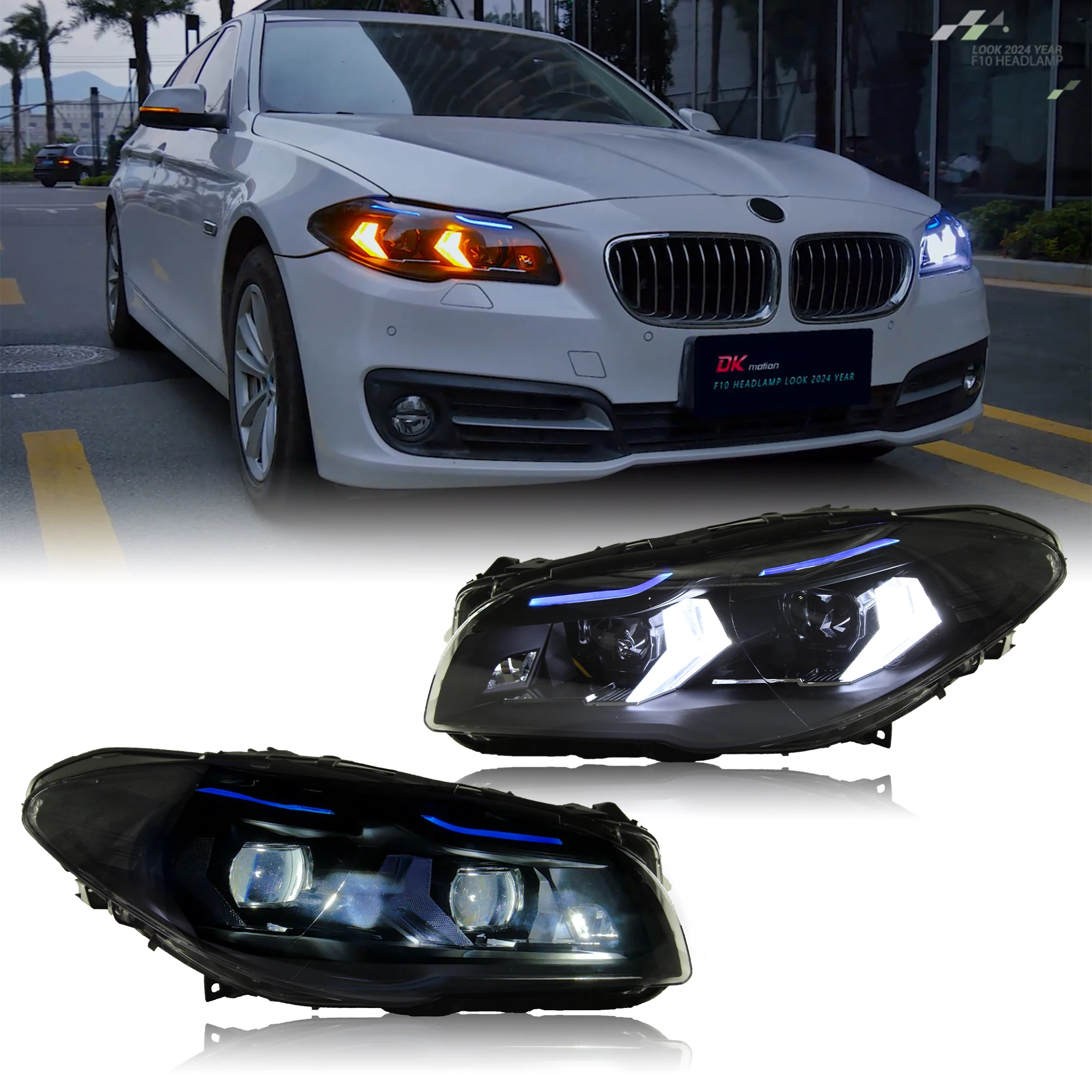 

DK Motion Modified LED Headlight Headlamp For BMW 5 Series F10 F11 F18 M5 520i 525i 528i 535i 550i 2011-2017