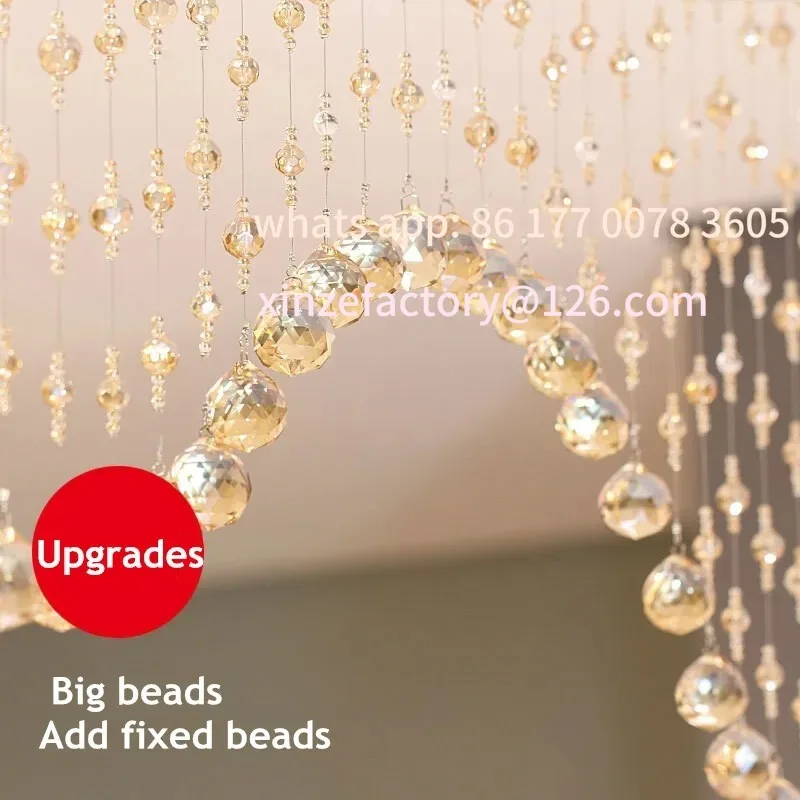 Customizable Wave Shape Crystal Bead Curtain Screen Living Room Hallway Window Bedroom Valance Finished Decorative Curtains