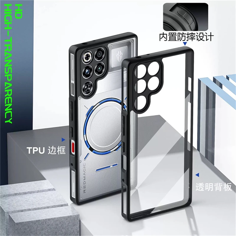 حافظة لهاتف Redmagic 11 Pro Plus حافظة خلفية شفافة غير لامعة لهاتف ZTE Nubia Red Magic 11 Pro + 5G غطاء حماية أكريليك