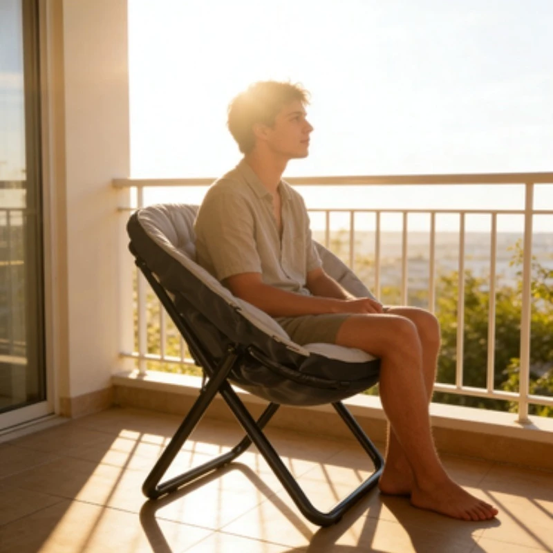 

Multifunctional Folding Lounge Chair, Portable Lazy Sofa for Bedroom Dorm Balcony, Comfortable Computer Chair for Napping