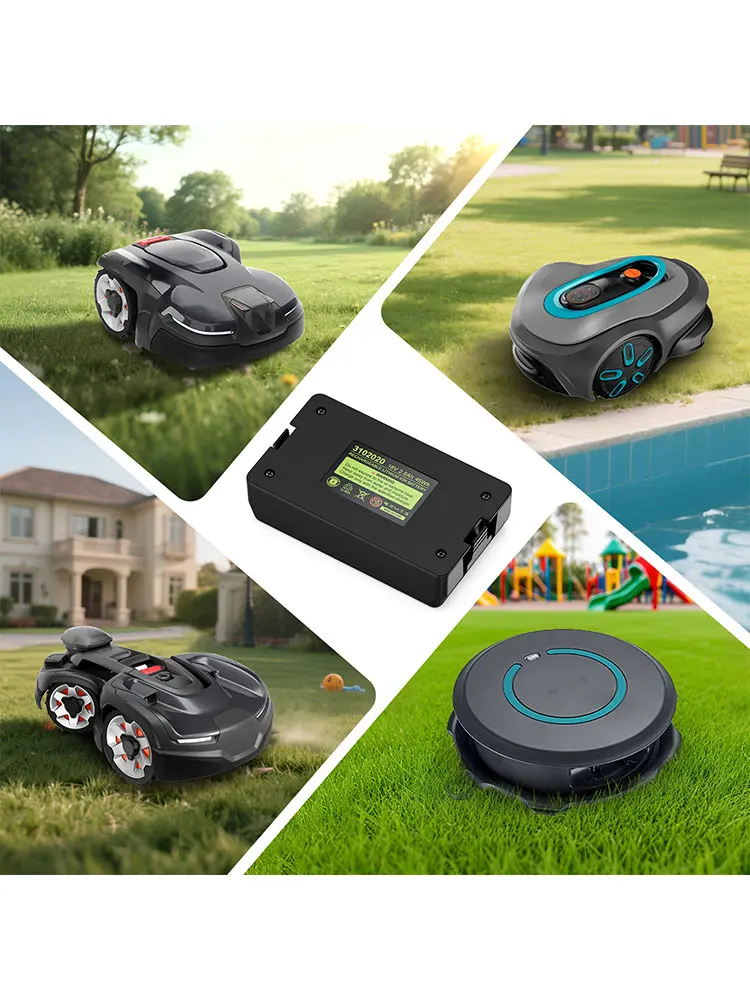 18V 2500mAh 45Wh Li-Ionen-Ersatzakku für Husqvarna Automower Gardena Sileno Flymo Easilife McCulloch ROB Roboter-Rasenmäher, Wiederaufladbarer Akkupack mit Smart BMS-Schutz