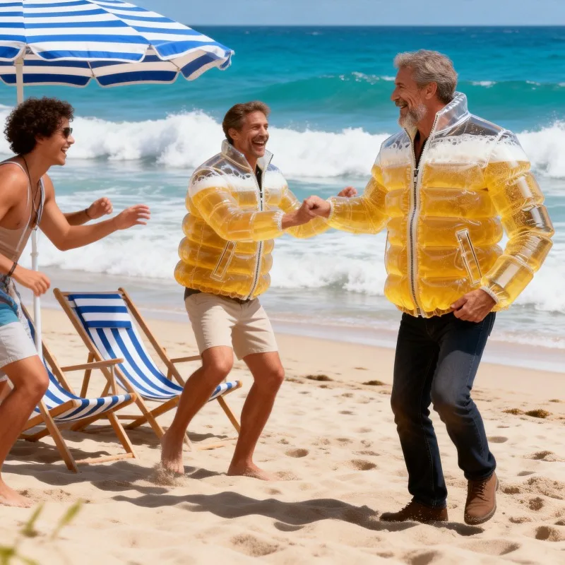 

Fun Transparent Beer Vest Leakproof Design for Pool Beach Parties and Festivals Cooler Jacket Filled with Drink Adult Gift