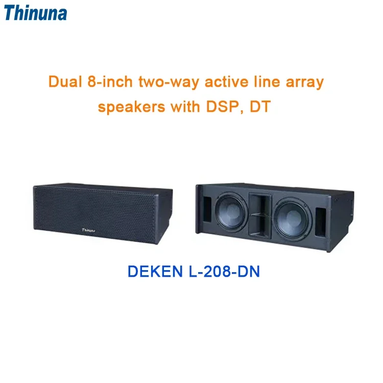 Thinuna alto-falantes duplos de 10 polegadas para palco de áudio profissional Dante Active Line Array Equipamento de som/amplificadores/alto-falante com DSP