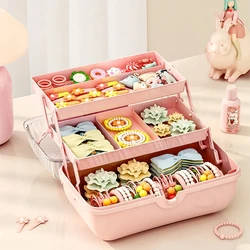 Multi-layer Hairpin Organizer Cute Girl Jewelry Case Head Rope Headband Display Rack Children's Hair Accessories Storage Box